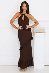 Mango Mojito Halter Maxi Dress Yellow