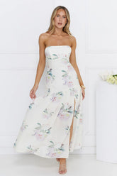 Sunset Whispers Strapless Maxi Dress