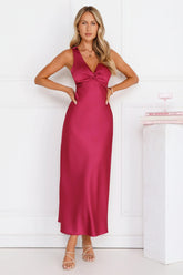 Doing The Most Satin Maxi Dress