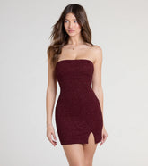 Disco Queen Strapless Glitter Mini Dress