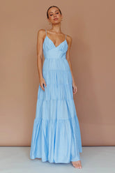 Main Attraction Cami Strap Maxi Dress Blue