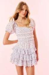 Fellows Cotton Floral Ruffle Mini Dress