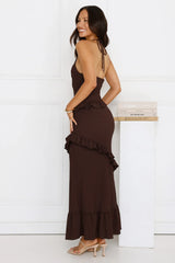 Mango Mojito Halter Maxi Dress Yellow