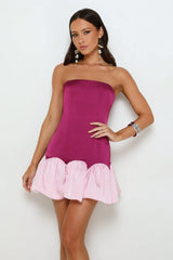 After Hour Sparkle Satin Strapless Mini Dress