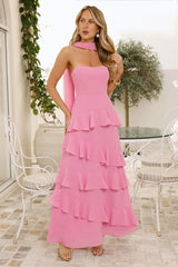 Sunset Reverie Strapless Maxi Dress