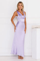 Crystal Luxe Satin Maxi Dress Sage