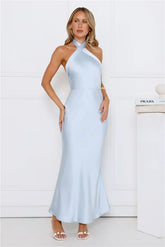 Majestic Girl Halter Satin Maxi Dress