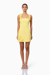 Trompe 3D Mini Dress In Yellow