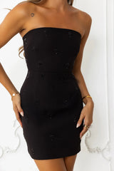 Glimmer Glow Strapless Mini Dress White