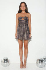 Glimmering Nights Strapless Mini Dress Navy