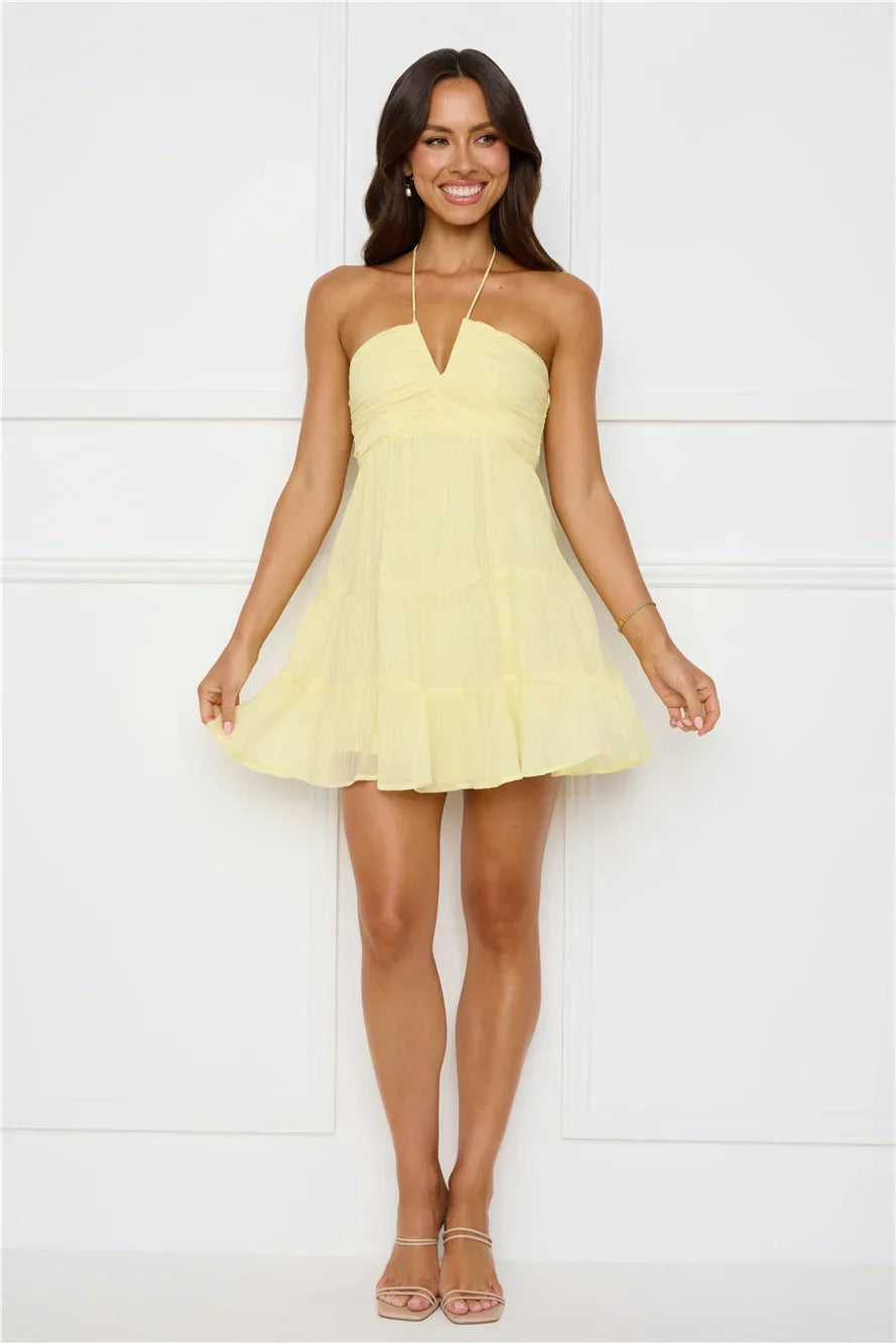 Styled For Sunsets Halter Mini Dress