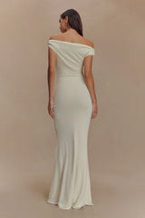 Kinsley Slinky Maxi Dress With Hardware - Ivory