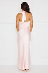 Ambiance Of The Night Halter Satin Maxi Dress