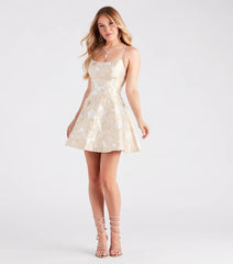 Spencer Floral Jaquard Skater Party Dress